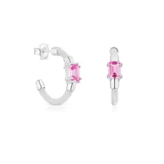 TOUS - Arete Plata Zafiro Rosa Mesh