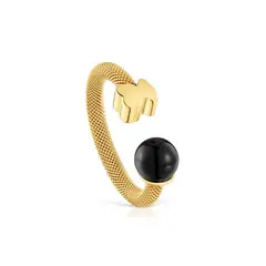 TOUS - Anillo Icon Mesh Oro Baño Ónix