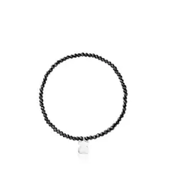 TOUS - Pulsera Espinela Negra Plata Oso