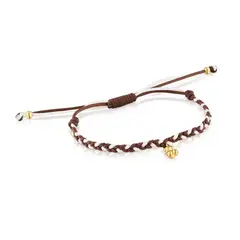 TOUS - Pulsera Cordón Marrón Oro
