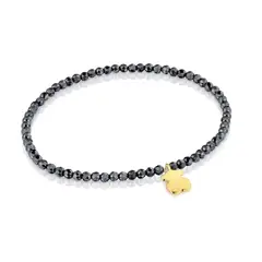 TOUS - Pulsera Hematita Plata Baño Oso