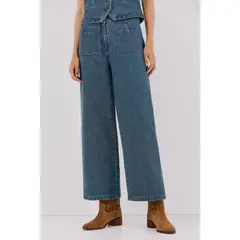 CORTEFIEL - Jean Wide Leg Tiro Medio Mujer