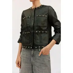 CORTEFIEL - Casaca De Cuero Mujer