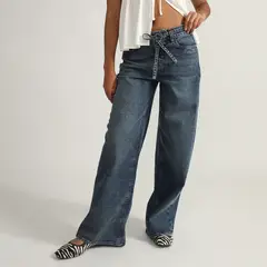 DENIMLAB - Jean Baggy Tiro Medio Mujer