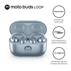 MOTOROLA - Audífonos Bluetooth Motobuds Loop Swarovski Celeste