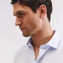 CORTEFIEL - CAMISA SOFT RAYAS AZUL OSCURO S