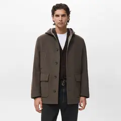 MANGO - Casaca Lana Casual Hombre