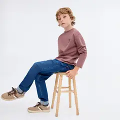 MANGO KIDS - Polo Niño Manga Larga Algodón