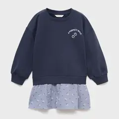 MANGO KIDS - Vestido Bebé Niña Manga Larga Algodón