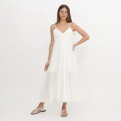 BASEMENT - VESTIDO MIDI TIRAS CORTES M OFF