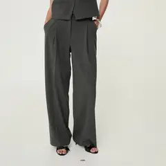 MANGO - Pantalón Wide Leg Tiro Alto Mujer