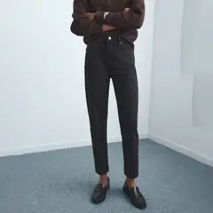 MANGO - Jean Mom Tiro Alto Mujer