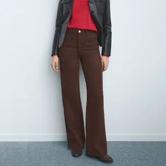 MANGO - Jean Wide Leg Tiro Alto Mujer