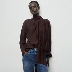 MANGO - Blusa Manga Larga Mujer