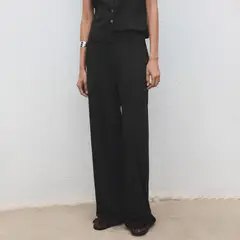 MANGO - Pantalón Straight Alto Medio Mujer