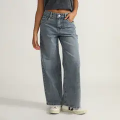 DENIMLAB - Jean Wide Leg Tiro Medio Mujer