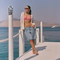 SYBILLA - Bermuda Denim Mujer