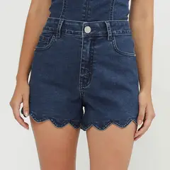 SYBILLA - Short Denim Mujer x Ecru