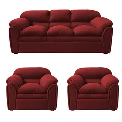 CASA BELLA - Juego De Sala 3-1-1 Cuerpos Rainiero Rojo