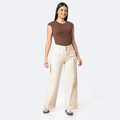 PIONIER - Pantalon Wide Leg Tiro Alto Mujer