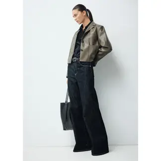 MANGO - Casaca Efecto Piel Mujer