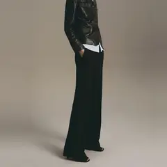 MANGO - Pantalón Straight Tiro Alto Mujer