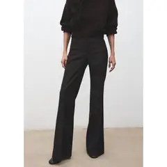 MANGO - Pantalón Flare Tiro Medio Mujer