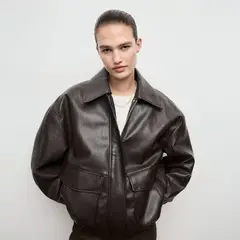 MANGO - Casaca Efecto Piel Mujer