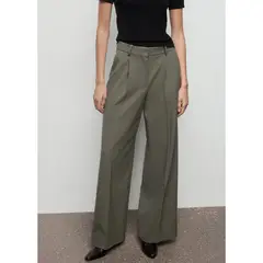MANGO - Pantalón Straight Tiro Alto Mujer
