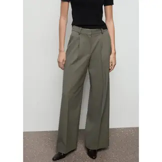 MANGO - Pantalón Straight Tiro Alto Mujer