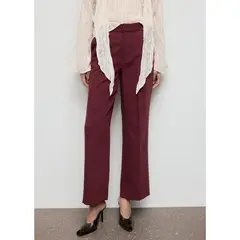 MANGO - Pantalón Straight Tiro Alto Mujer