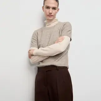 MANGO - Chompa Manga Corta Mujer