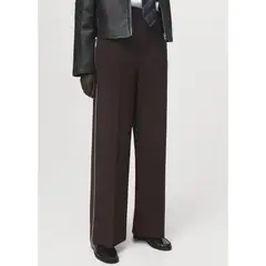 MANGO - Pantalón Wide Leg Tiro Alto Mujer