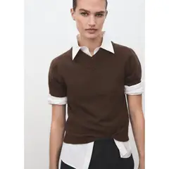 MANGO - Chompa Manga Corta Mujer