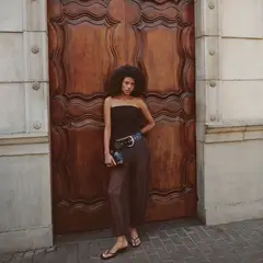 MOSSIMO - Pantalón Bombacho Tiro Alto Mujer