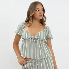 AMERICAN ABBEY - Blusa Manga Corta Mujer