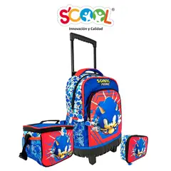 SONIC - Set Mochila Con Ruedas 3D