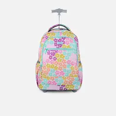 CREPIER - Mochila Con Ruedas Franca Grande Flores Rainbow