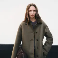 MANGO - Abrigo Efecto Piel Mujer