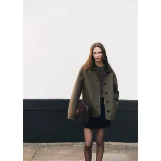 MANGO - Abrigo Efecto Piel Mujer