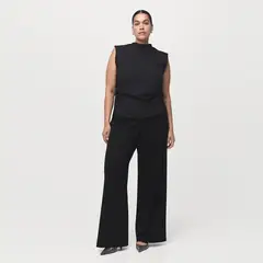 MANGO - Pantalón Flare Tiro Medio Mujer