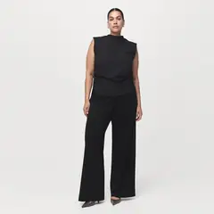 MANGO - Pantalón Flare Tiro Medio Mujer
