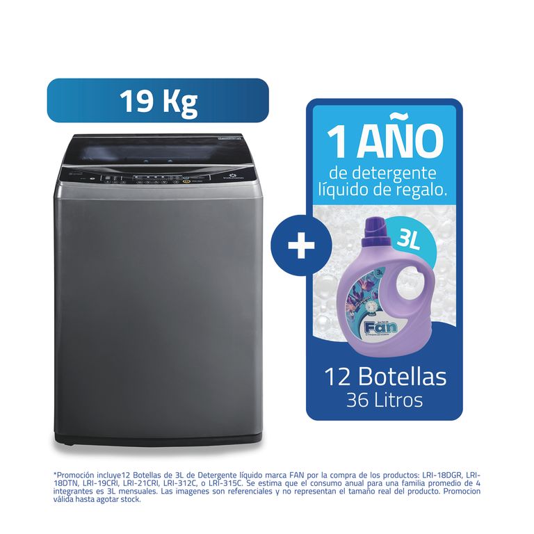 Lavadora 19kg + Detergente