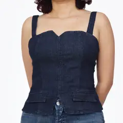 KAYRA POBLET - Top Denim Mujer