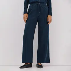 CORTEFIEL - Pantalón Wide Leg Tiro Alto Mujer