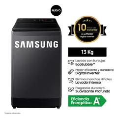 SAMSUNG - Lavadora Ecobubble 13kg Gris Grafito Wa40f13e4cpe