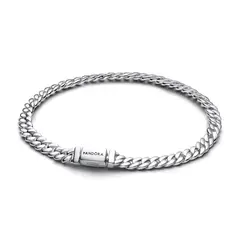 PANDORA - Brazalete De Cadena Cubana Plateado