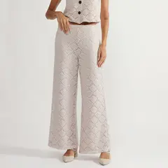 UNIVERSITY CLUB - Pantalón Wide Leg Tiro Alto Mujer