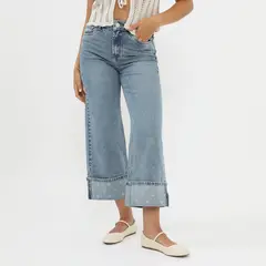 AMERICAN ABBEY - Jean Wide Leg Tiro Alto Mujer