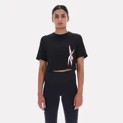 REEBOK - Polos Training Sloan Core Graphic Crop Top Mujer